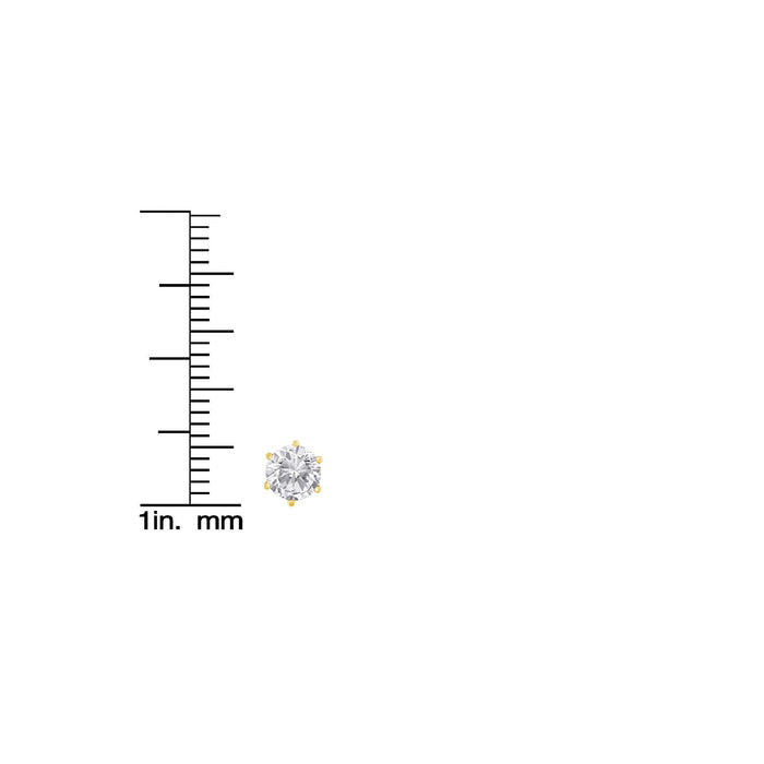 1 1/2 Ct. T.W. Round Brilliant-Cut Near Colorless Diamond Classic 6-Prong Stud Earrings in 18K Yellow Gold, photo 5