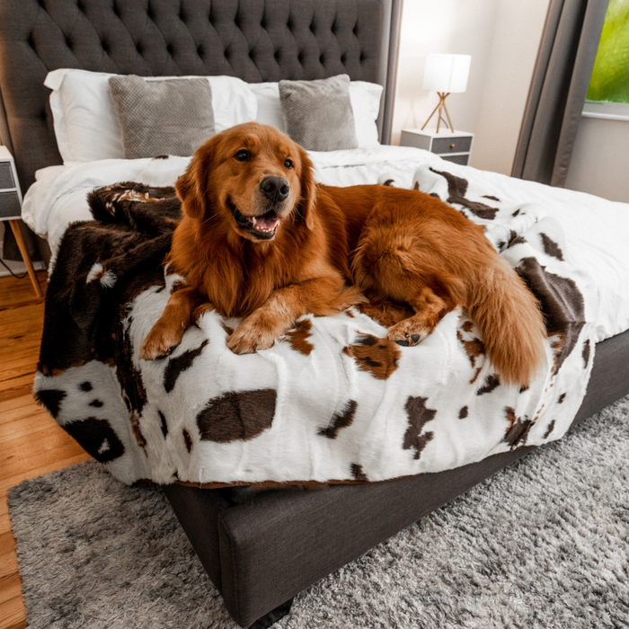 PupProtector Waterproof Throw Blanket, Brown Faux Cowhide, photo 11