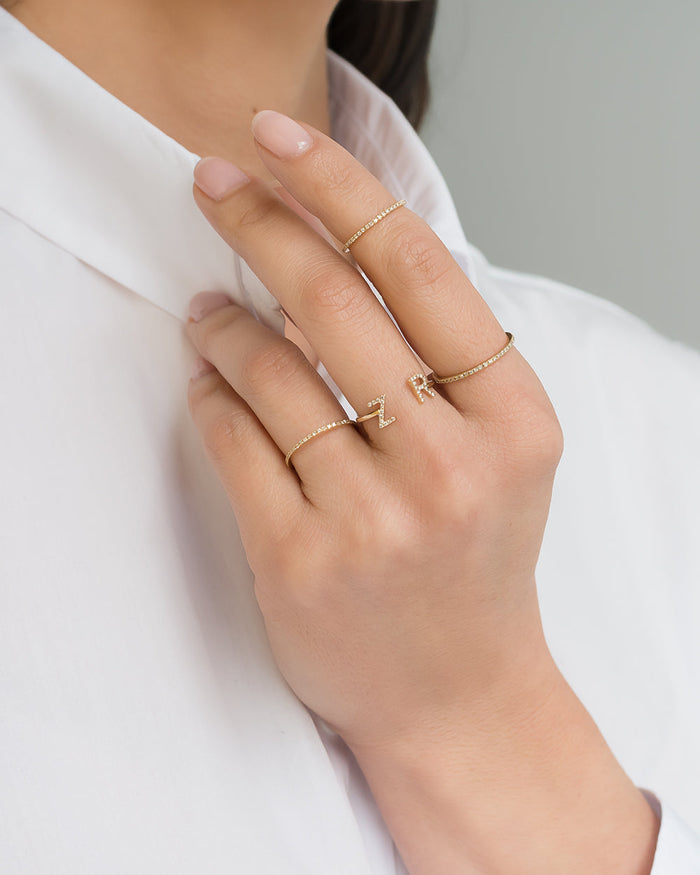 14K Gold Pave Diamond Eternity Band, photo 2