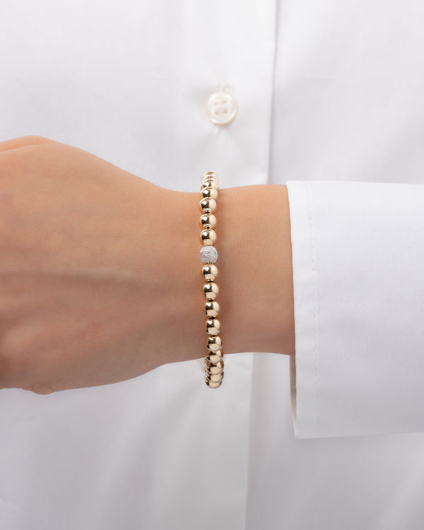 6 mm Diamond Bead Stretch Bracelet, photo 2