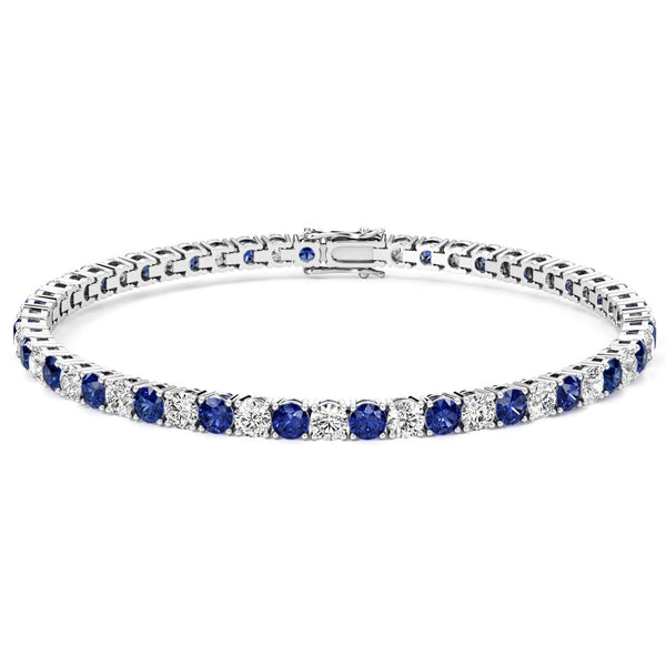 7.50 CTW Lab-Created Sapphire and Lab-Grown Diamond Bracelet, photo 1