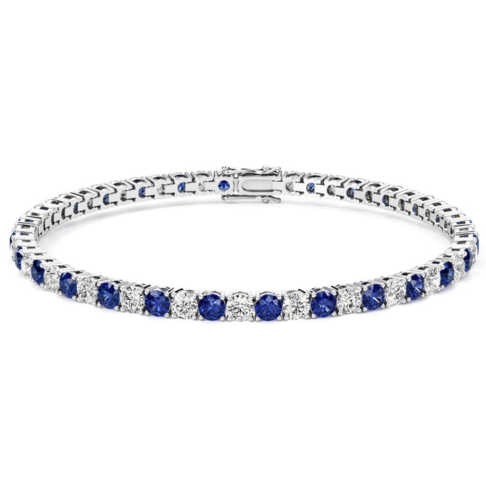 7.50 CTW Lab-Created Sapphire and Lab-Grown Diamond Bracelet, photo 1