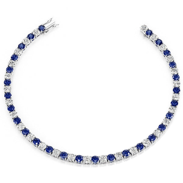 7.50 CTW Lab-Created Sapphire and Lab-Grown Diamond Bracelet, photo 2