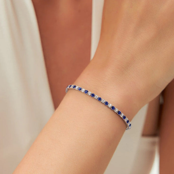 7.50 CTW Lab-Created Sapphire and Lab-Grown Diamond Bracelet, photo 3
