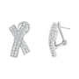 2 Ct. T.W. Round-Brilliant-Cut Diamond Domed X Shaped Omega Back Stud Earrings in 14K White Gold, photo 2