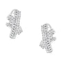 2 Ct. T.W. Round-Brilliant-Cut Diamond Domed X Shaped Omega Back Stud Earrings in 14K White Gold, photo 4