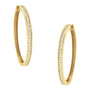 Aretes de aro delgados con diamantes de 1 ct. p.t. en oro amarillo de 10K, foto 1