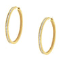 Aretes de aro delgados con diamantes de 1 ct. p.t. en oro amarillo de 10K, foto 4