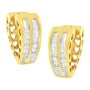 1/2 Ct. T.W. Diamond Huggy Heart Hoop Earrings in 10K Yellow Gold, photo 1