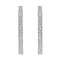 Aretes de aro pavé con cierre de palanca con diamantes de 1 ct. p.t. en oro blanco de 10K, color I-J, claridad I2-I3, foto 4