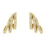 Aretes de botón de aro abierto en espiral de varias hileras de canal con diamantes de 1 ct. p.t. en oro amarillo de 10K, foto 1