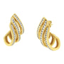 Aretes de botón de aro abierto en espiral de varias hileras de canal con diamantes de 1 ct. p.t. en oro amarillo de 10K, foto 2