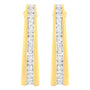 Aretes de aro en J de engaste de canal con diamantes de 1 ct. p.t. en oro amarillo de 10K, foto 4