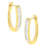 Aretes de aro con engaste invisible y diamantes talla princesa de 1/2 ct. p.t. en oro amarillo de 10K, foto 1