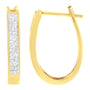 Aretes de aro con engaste invisible y diamantes talla princesa de 1/2 ct. p.t. en oro amarillo de 10K, foto 2