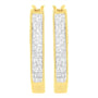 Aretes de aro con engaste invisible y diamantes talla princesa de 1/2 ct. p.t. en oro amarillo de 10K, foto 4
