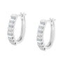 Aretes de aro con diamantes redondos y talla baguette de 1 ct. p.t. en oro de 10K, foto 9