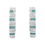 Aretes de aro con diamantes redondos y baguette azules de 0.50 ct. p.t. en oro blanco de 10K, foto 4