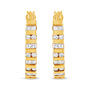 Aretes de aro con diamantes redondos y talla baguette de 1 ct. p.t. en oro de 10K, foto 4