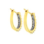 Aretes de aro con diamantes redondos y talla baguette de 1 ct. p.t. en oro de 10K, foto 10