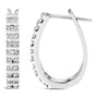 1 Ct. T.W. Alternating Diamond U Hoop Earrings in 10K Gold, photo 8