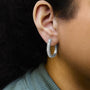 1 Ct. T.W. Alternating Diamond U Hoop Earrings in 10K Gold, photo 6
