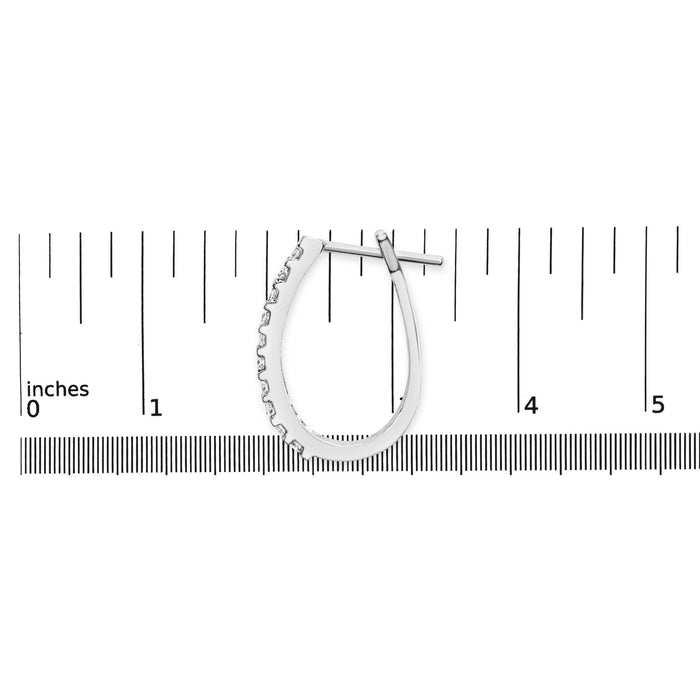 1 Ct. T.W. Alternating Diamond U Hoop Earrings in 10K Gold, photo 10