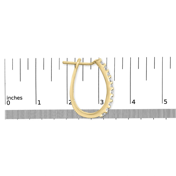 1 Ct. T.W. Alternating Diamond U Hoop Earrings in 10K Gold, photo 9