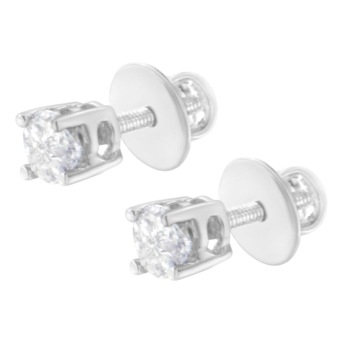 1/2 Ct. T.W. Pie-Cut Diamond Solitaire Stud Earrings in 14K White Gold, photo 5