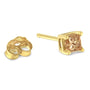 Aretes de botón solitarios de 4 garras con diamantes certificados por IGI de 3/8 ct. p.t. en oro amarillo de 14K, foto 5