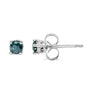 Aretes de botón clásicos de 4 garras con diamantes redondos de 0.15 ct. p.t. en plata de ley, foto 7