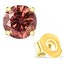 Aretes de botón solitarios de 4 garras con diamantes rosados tratados redondos de talla brillante en oro de 14K, foto 33