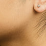 Aretes de botón solitario con diamantes talla princesa de 1/4 ct. p.t. en plata de ley, foto 3