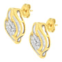Aretes de botón de racimo y remolino con diamantes redondos de 1/3 ct. p.t. en oro amarillo de 10K, foto 5