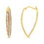 Aretes de aro modernos con diamantes talla redonda de 1/2 ct. p.t. en oro amarillo de 10K, foto 2
