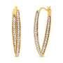 Aretes de aro modernos con diamantes talla redonda de 1/2 ct. p.t. en oro amarillo de 10K, foto 4