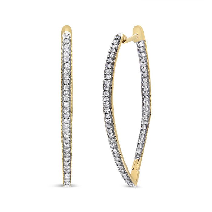Aretes con diamantes redondos de 1 ct. p.t. en oro amarillo de 10K, foto 1