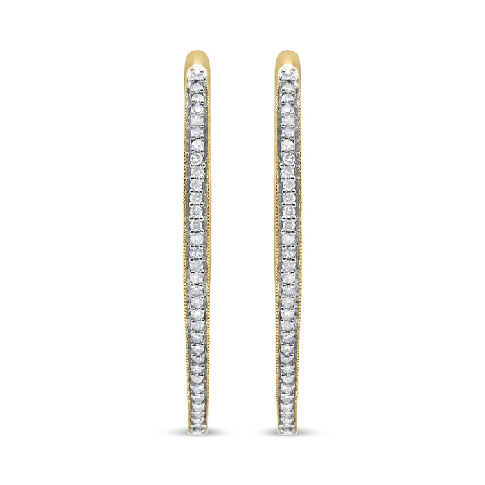 Aretes con diamantes redondos de 1 ct. p.t. en oro amarillo de 10K, foto 2