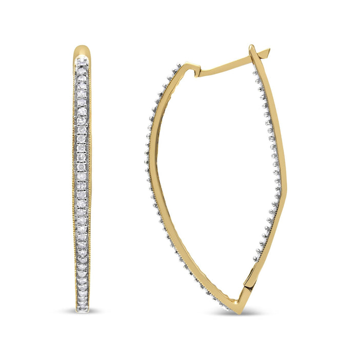 Aretes con diamantes redondos de 1 ct. p.t. en oro amarillo de 10K, foto 4