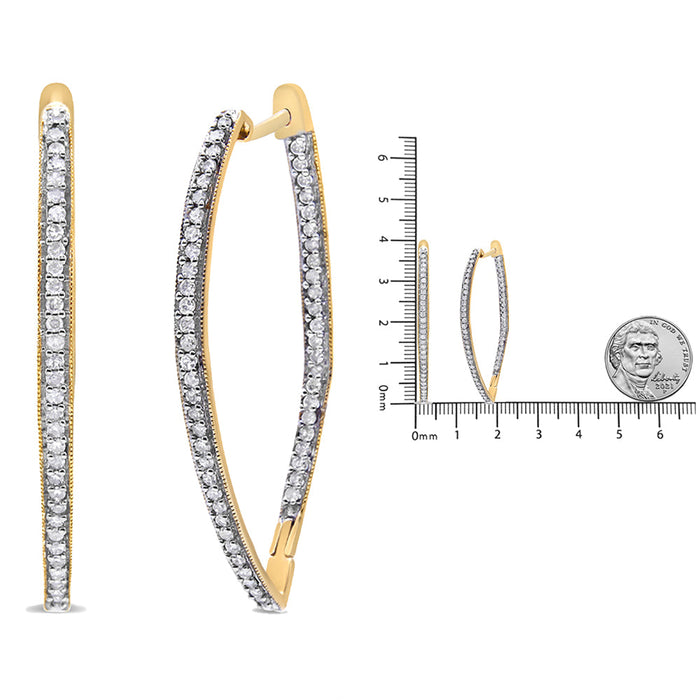 Aretes con diamantes redondos de 1 ct. p.t. en oro amarillo de 10K, foto 6