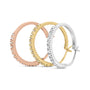 Aretes de aro triple con diamantes de 1/3 ct. p.t. en oro tricolor de 14K, foto 2