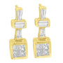 Aretes de aro con diamantes de 1/3 ct. p.t. en oro amarillo de 14K, foto 1