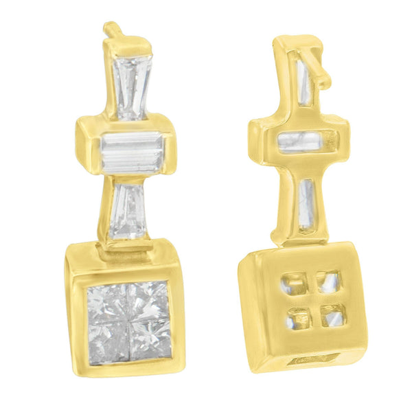 Aretes de aro con diamantes de 1/3 ct. p.t. en oro amarillo de 14K, foto 2