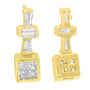 Aretes de aro con diamantes de 1/3 ct. p.t. en oro amarillo de 14K, foto 2