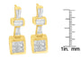 Aretes de aro con diamantes de 1/3 ct. p.t. en oro amarillo de 14K, foto 6