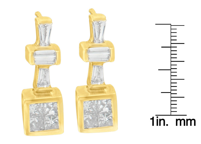 Aretes de aro con diamantes de 1/3 ct. p.t. en oro amarillo de 14K, foto 6