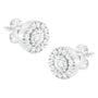 1 Ct. T.W. Diamond Halo Stud Earrings in 14K White Gold, photo 2