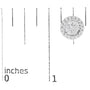 Aretes de botón redondos de racimo estilo halo con diamantes talla brillante de 1/2 ct. p.t. en oro blanco de 14K, foto 6
