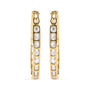 Aretes de aro en U con diamantes redondos y baguette de 1 ct. p.t. en oro amarillo de 10K, foto 4
