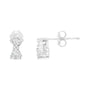 Aretes de botón colgantes con doble diamante de 1/2 ct. p.t. en oro blanco de 14K, foto 2